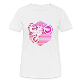 Herren Freestyle Motocross Motocross Supermoto - Frauen T-Shirt atmungsaktiv - Weiß - Vorne - AI Model Female 172 dark (172cm)