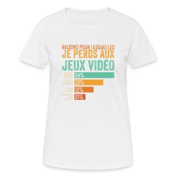 Gamer, ich verliere bei Videospielen - Frauen T-Shirt atmungsaktiv - Weiß - Vorne - AI Model Female 172 dark (172cm)
