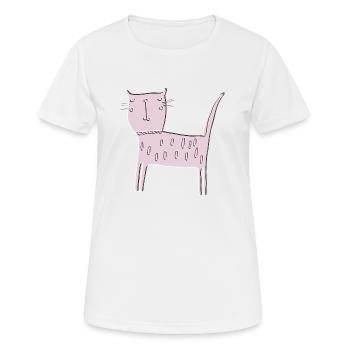 Soulagement pour chat rose - T-shirt respirant Femme - blanc - Devant - AI Model Female 172 dark (172cm)