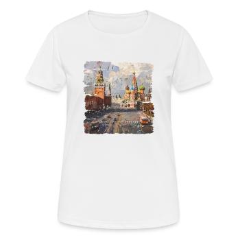 Place Rouge à Moscou - T-shirt respirant Femme - blanc - Devant - AI Model Female 172 dark (172cm)