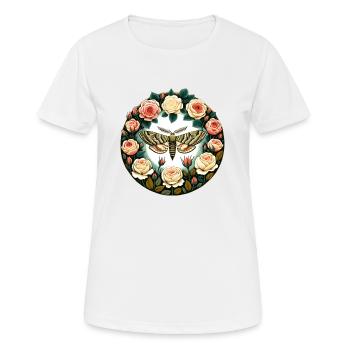 Rose Moth - Women's Breathable T-Shirt - white - Front - AI Model Female 172 dark (172cm)