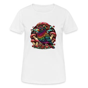 Psychedelische Eule - Frauen T-Shirt atmungsaktiv - Weiß - Vorne - AI Model Female 172 dark (172cm)