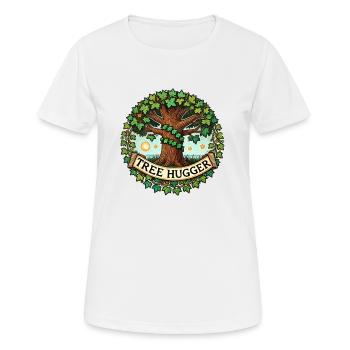 Câlin d’arbre - T-shirt respirant Femme - blanc - Devant - AI Model Female 172 dark (172cm)
