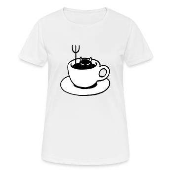 Kaffeeteufel - Frauen T-Shirt atmungsaktiv - Weiß - Vorne - AI Model Female 172 dark (172cm)