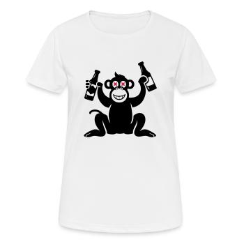 Affe Bier Besoffen - Frauen T-Shirt atmungsaktiv - Weiß - Vorne - AI Model Female 172 dark (172cm)