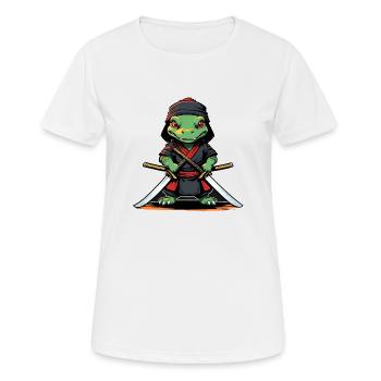 Ninja-Aligator #3 - Frauen T-Shirt atmungsaktiv - Weiß - Vorne - AI Model Female 172 dark (172cm)