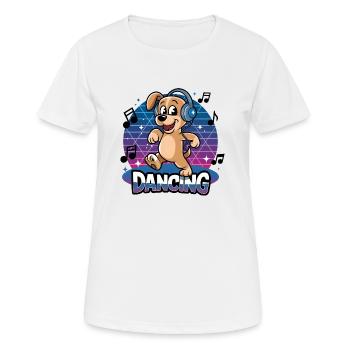 Dancing dog - Women's Breathable T-Shirt - white - Front - AI Model Female 172 dark (172cm)