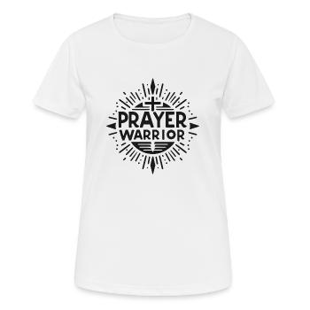 Gebets-Krieger - Frauen T-Shirt atmungsaktiv - Weiß - Vorne - AI Model Female 172 dark (172cm)