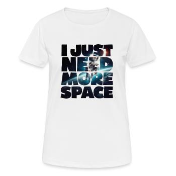 ICH BRAUCHE EINFACH MEHR PLATZ - Frauen T-Shirt atmungsaktiv - Weiß - Vorne - AI Model Female 172 dark (172cm)
