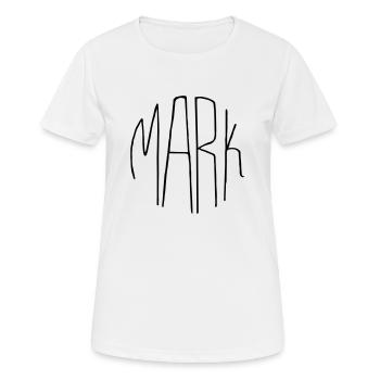 Mark - Frauen T-Shirt atmungsaktiv - Weiß - Vorne - AI Model Female 172 dark (172cm)