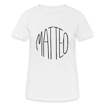 Matteo - Frauen T-Shirt atmungsaktiv - Weiß - Vorne - AI Model Female 172 dark (172cm)