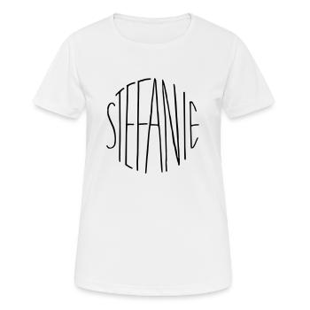 Stefanie - Frauen T-Shirt atmungsaktiv - Weiß - Vorne - AI Model Female 172 dark (172cm)