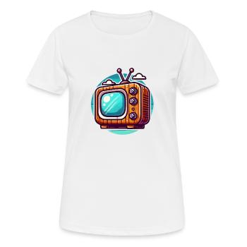 TV télévision rétro - T-shirt respirant Femme - blanc - Devant - AI Model Female 172 dark (172cm)