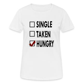 SINGLE noir blanc HUNGRY - T-shirt respirant Femme - blanc - Devant - AI Model Female 172 dark (172cm)