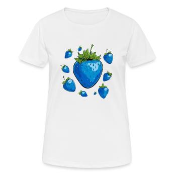 blaue erdbeeren,erdbeere,blaue erdbeere,illu - Frauen T-Shirt atmungsaktiv - Weiß - Vorne - AI Model Female 172 dark (172cm)