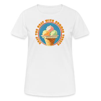 Besiegen Sie die Hitze mit sommerlichen Leckereien - Frauen T-Shirt atmungsaktiv - Weiß - Vorne - AI Model Female 172 dark (172cm)