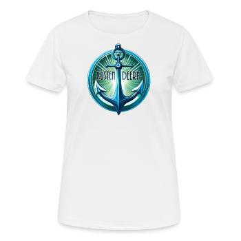 Küstendeern Ankeremblem Blau - Frauen T-Shirt atmungsaktiv - Weiß - Vorne - AI Model Female 172 dark (172cm)