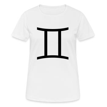 Zwilling - Frauen T-Shirt atmungsaktiv - Weiß - Vorne - AI Model Female 172 dark (172cm)