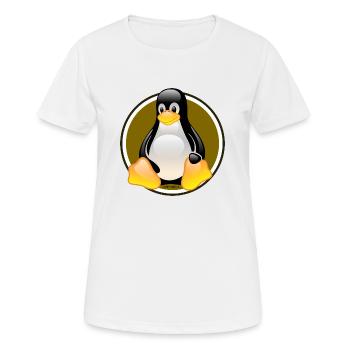Linux Tux - Frauen T-Shirt atmungsaktiv - Weiß - Vorne - AI Model Female 172 dark (172cm)