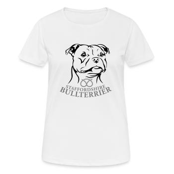 Staffordshire Bullterrier - Frauen T-Shirt atmungsaktiv - Weiß - Vorne - AI Model Female 172 dark (172cm)