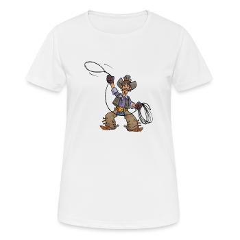 Cowboys - John mit dem Lasso - Frauen T-Shirt atmungsaktiv - Weiß - Vorne - AI Model Female 172 dark (172cm)