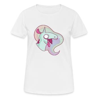 Grim Das Einhorn - Frauen T-Shirt atmungsaktiv - Weiß - Vorne - AI Model Female 172 dark (172cm)