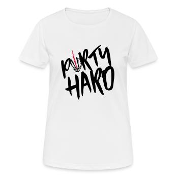 party hard middlefinger - Frauen T-Shirt atmungsaktiv - Weiß - Vorne - AI Model Female 172 dark (172cm)