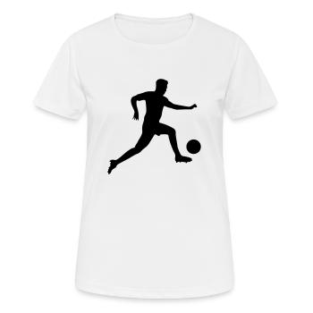 fussballer silhouette - Frauen T-Shirt atmungsaktiv - Weiß - Vorne - AI Model Female 172 dark (172cm)
