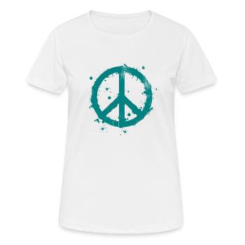 Friedenszeichen - Frauen T-Shirt atmungsaktiv - Weiß - Vorne - AI Model Female 172 dark (172cm)