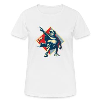 Motif de diarrhée "grande entreprise" - T-shirt respirant Femme - blanc - Devant - AI Model Female 172 dark (172cm)