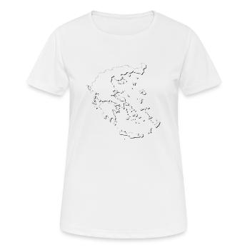 Carte de la Grèce comme plan - T-shirt respirant Femme - blanc - Devant - AI Model Female 172 dark (172cm)