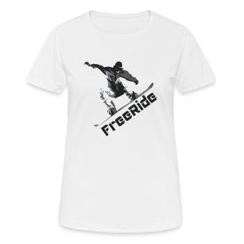 FreeRide, Snowboarden, Powder Boarding, Skiurlaub - Frauen T-Shirt atmungsaktiv - Weiß - Vorne - AI Model Female 172 dark (172cm)