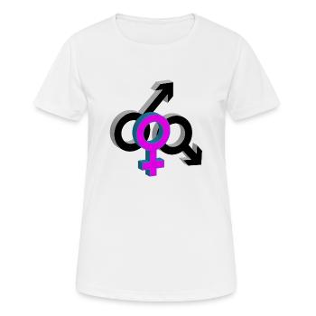 Wifesharing 3D Impression - T-shirt respirant Femme - blanc - Devant - AI Model Female 172 dark (172cm)