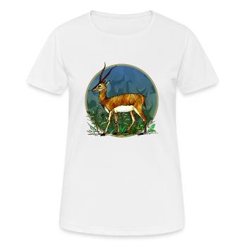 antilope - T-shirt respirant Femme - blanc - Devant - AI Model Female 172 dark (172cm)