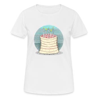 Cake Birthday Cake Cake - Women's Breathable T-Shirt - white - Front - AI Model Female 172 dark (172cm)