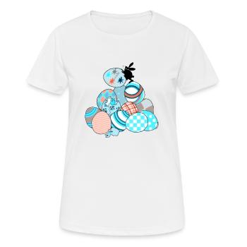 Der Osterhase - Frauen T-Shirt atmungsaktiv - Weiß - Vorne - AI Model Female 172 dark (172cm)