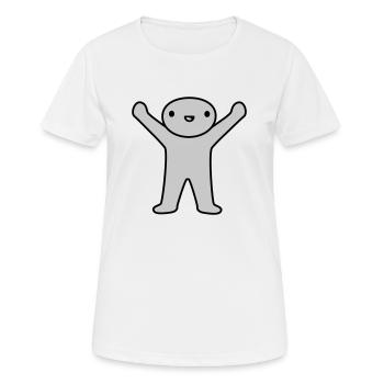 Glückliches kleines Männchen Design - Frauen T-Shirt atmungsaktiv - Weiß - Vorne - AI Model Female 172 dark (172cm)