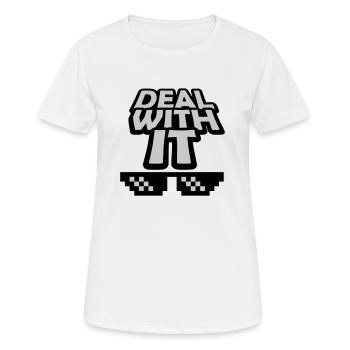Traitez-le lettrage - T-shirt respirant Femme - blanc - Devant - AI Model Female 172 dark (172cm)