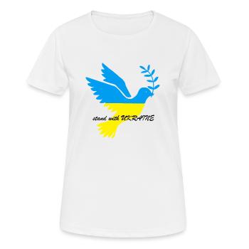 stand with UKRAINE - Frauen T-Shirt atmungsaktiv - Weiß - Vorne - AI Model Female 172 dark (172cm)