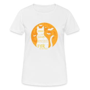 Funny Cat In Moonlight Twist The Bones - Liebeskatze - Frauen T-Shirt atmungsaktiv - Weiß - Vorne - AI Model Female 172 dark (172cm)