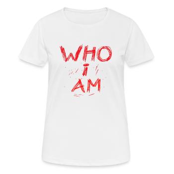 Who i am - Frauen T-Shirt atmungsaktiv - Weiß - Vorne - AI Model Female 172 dark (172cm)