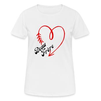 beau frère cœur - T-shirt respirant Femme - blanc - Devant - AI Model Female 172 dark (172cm)