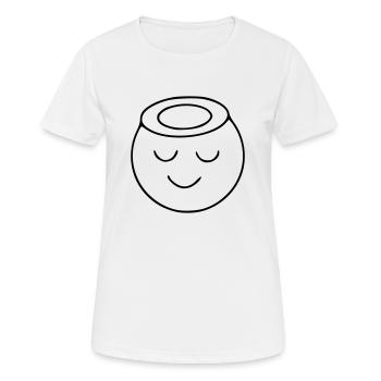Emoji Skizze Heiligenschein schwarz - Frauen T-Shirt atmungsaktiv - Weiß - Vorne - AI Model Female 172 dark (172cm)