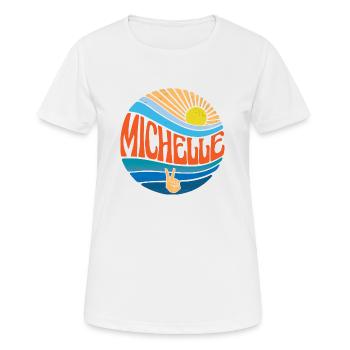 Michelle Chemise Vintage Sunset Michelle Groovy Cravate - T-shirt respirant Femme - blanc - Devant - AI Model Female 172 dark (172cm)