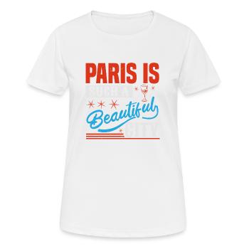 PARIS EST UNE SI BELLE VILLE - T-shirt respirant Femme - blanc - Devant - AI Model Female 172 dark (172cm)