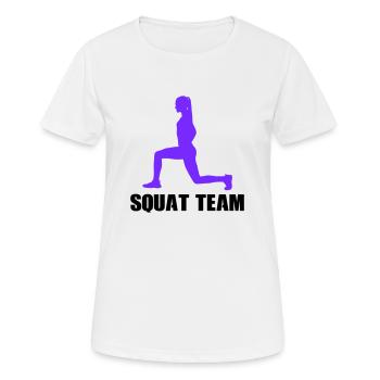 woman squat team - Frauen T-Shirt atmungsaktiv - Weiß - Vorne - AI Model Female 172 dark (172cm)