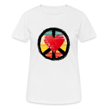 Peace and heart - Women's Breathable T-Shirt - white - Front - AI Model Female 172 dark (172cm)