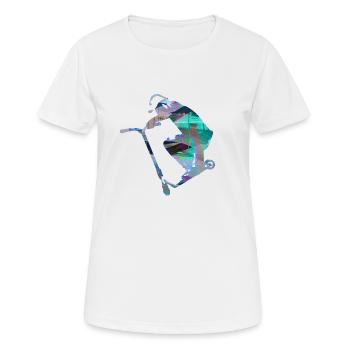 Stuntscooter,Trickscooter,tricks,stunt,e-scooter, - T-shirt respirant Femme - blanc - Devant - AI Model Female 172 dark (172cm)