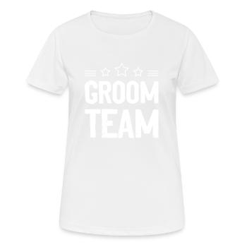 Groom Team Bachelor Bräutigam - Frauen T-Shirt atmungsaktiv - Weiß - Vorne - AI Model Female 172 dark (172cm)