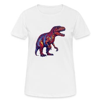 Dino Monster in bright colors and retro look - Women's Breathable T-Shirt - white - Front - AI Model Female 172 dark (172cm)